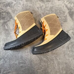 Manitobah Boots Mens 13 Winter Mukluks Tan Black Orange Waterproof